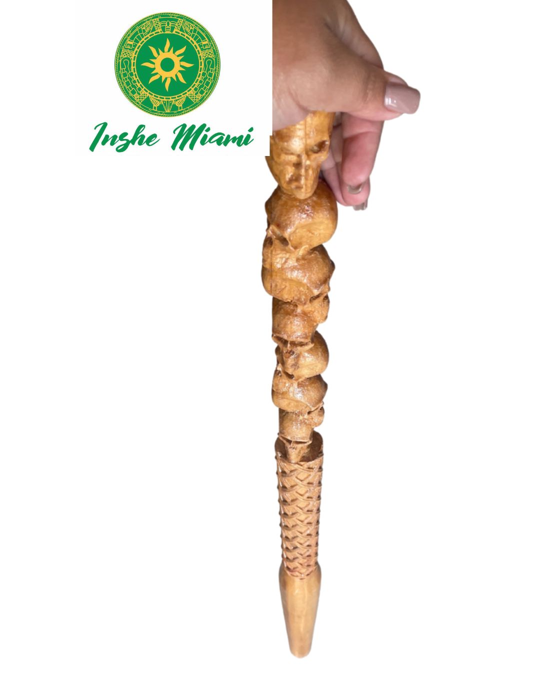 Bastón de Caravelas Tallado en Cedro – Bastón Ritual 3'4"