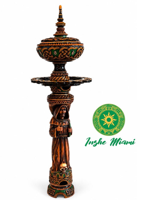 Set de Ifa Tallado en Caoba con San Francisco de Asís – Arte Sacro Africano | Inshe Miami