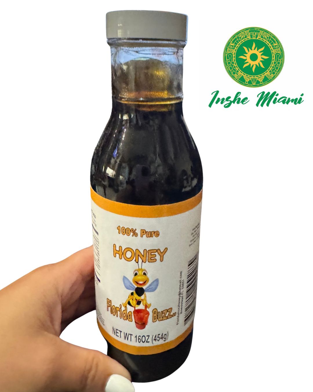 Miel 16 oz Natural de Abejas – Botella de Cristal |Uso Alimenticio y Tradicional Religioso| Inshe Miami