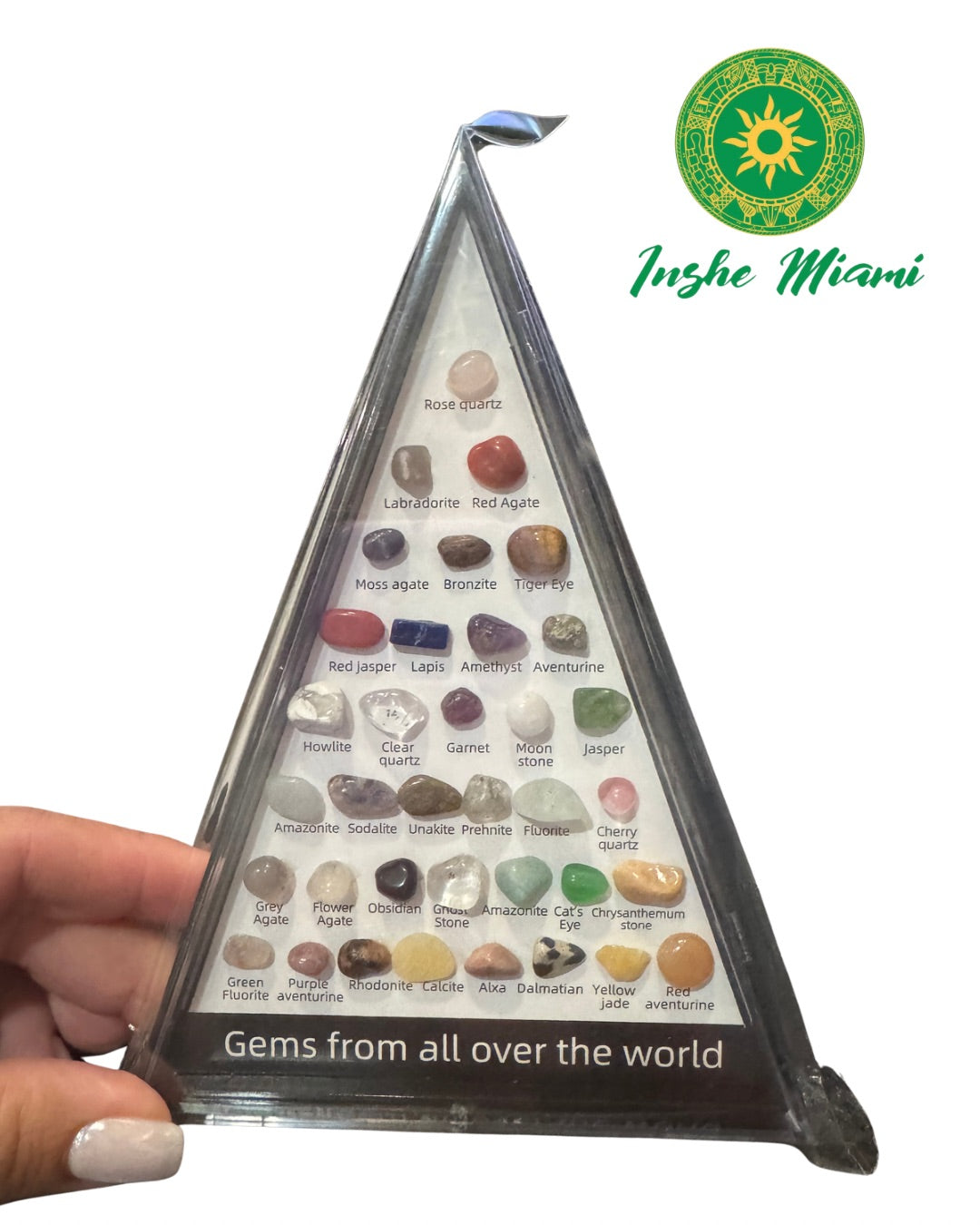 Kit de 36 Piedras Naturales del Mundo en Display Triangular | Inshe Miami