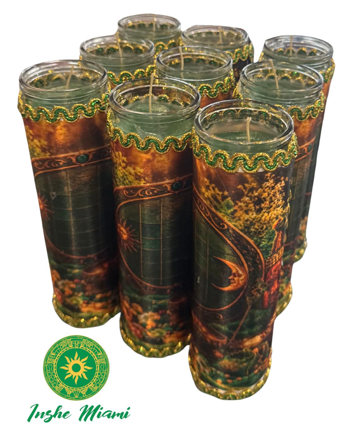 BEAUTIFULLY DECORATED 8” CANDLES FOR THE SAINTS – Spiritual Ritual Candle for Altars and Traditional Use