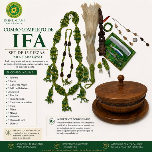 Combo Completo de Ifá – 15 Piezas Tradicionales para Babalawo | Inshe Miami
