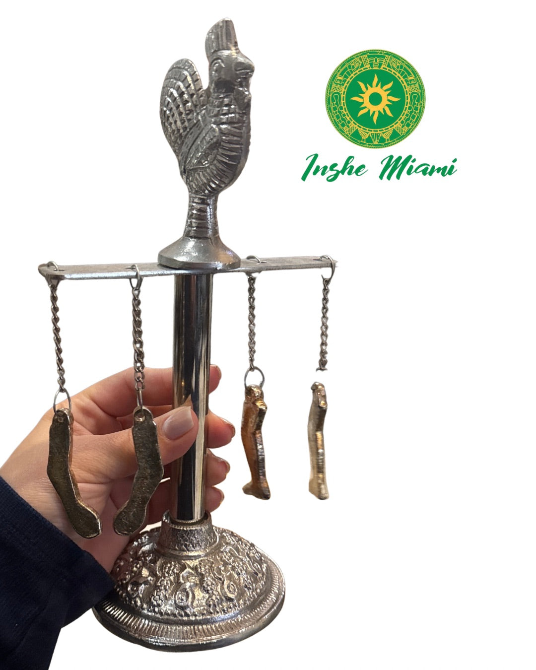 Ozún Herramienta Aguidai (Aguidair) 9” – Fundamento con Colgantes | Inshe Miami