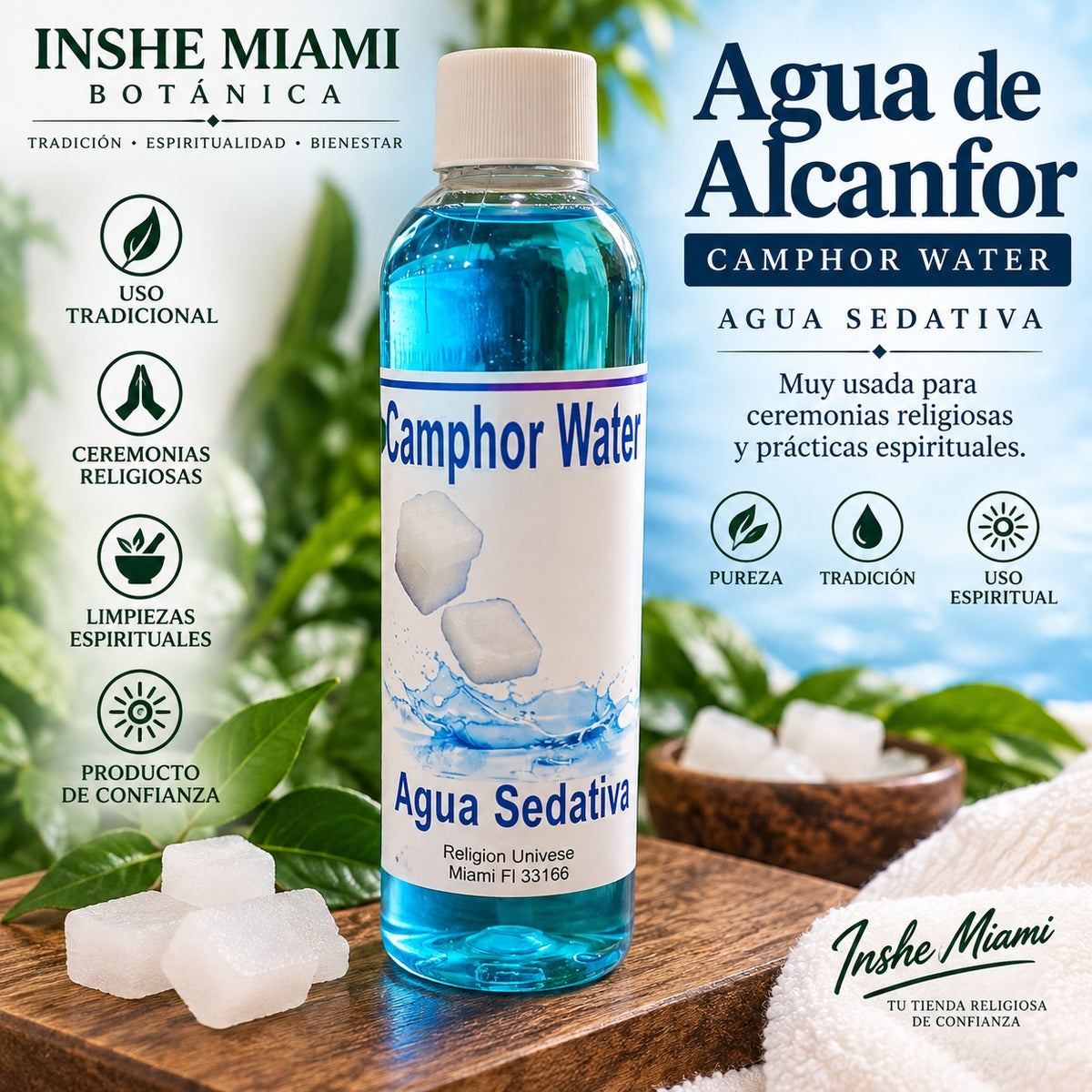 Agua de Alcanfor – Camphor Water / Agua Sedativa | Inshe Miami