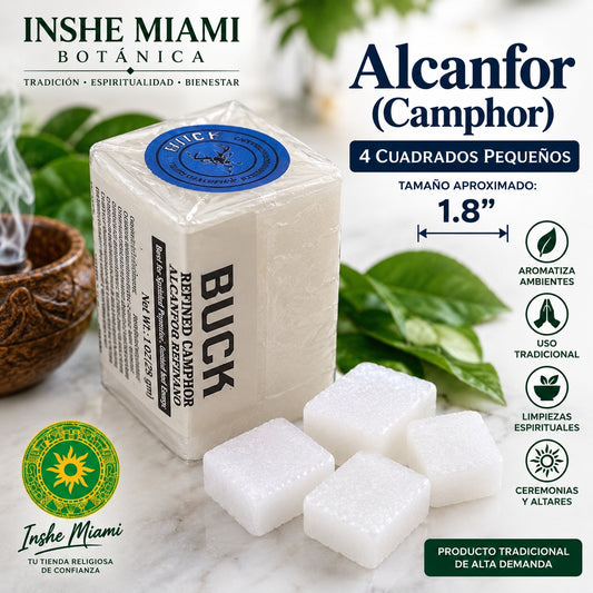 Alcanfor (Camphor) – 4 Cuadrados Pequeños 1.8" | Inshe Miami
