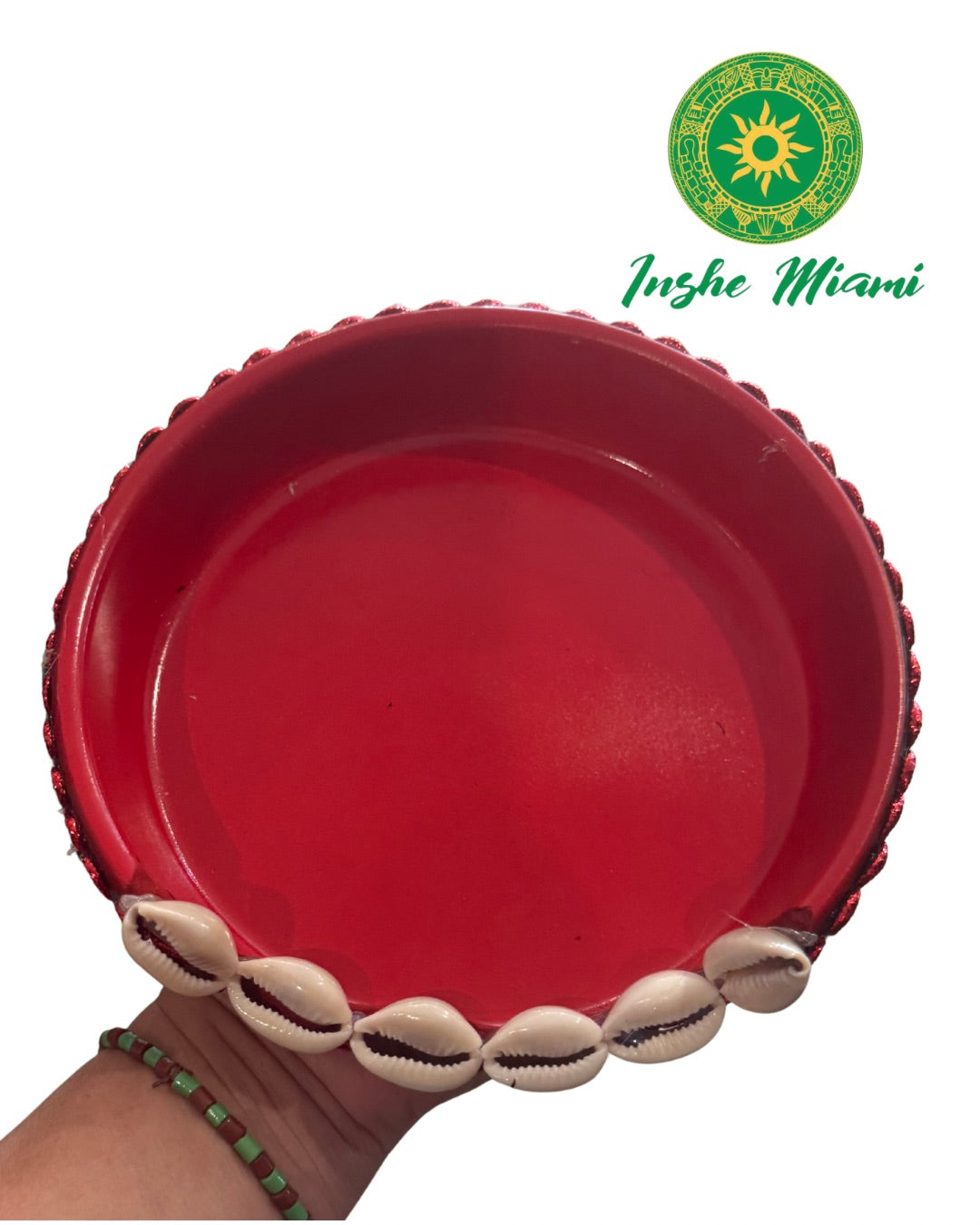 Plato de Elegua Decorado – Porcelana Roja y Negra | Inshe Miami