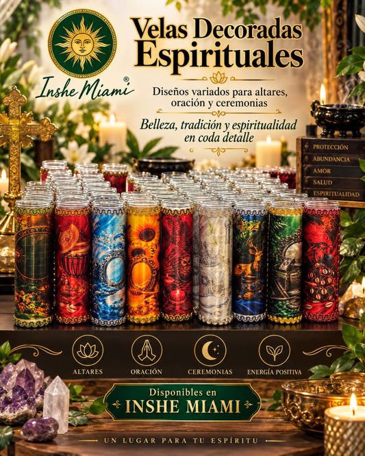 BEAUTIFULLY DECORATED 8” CANDLES FOR THE SAINTS – Spiritual Ritual Candle for Altars and Traditional Use