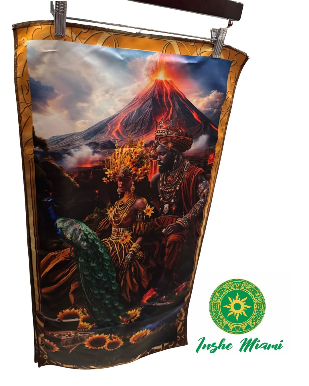 Tapiz de 2 Orichas Juntos 28" x 18" (Elije el Santos )