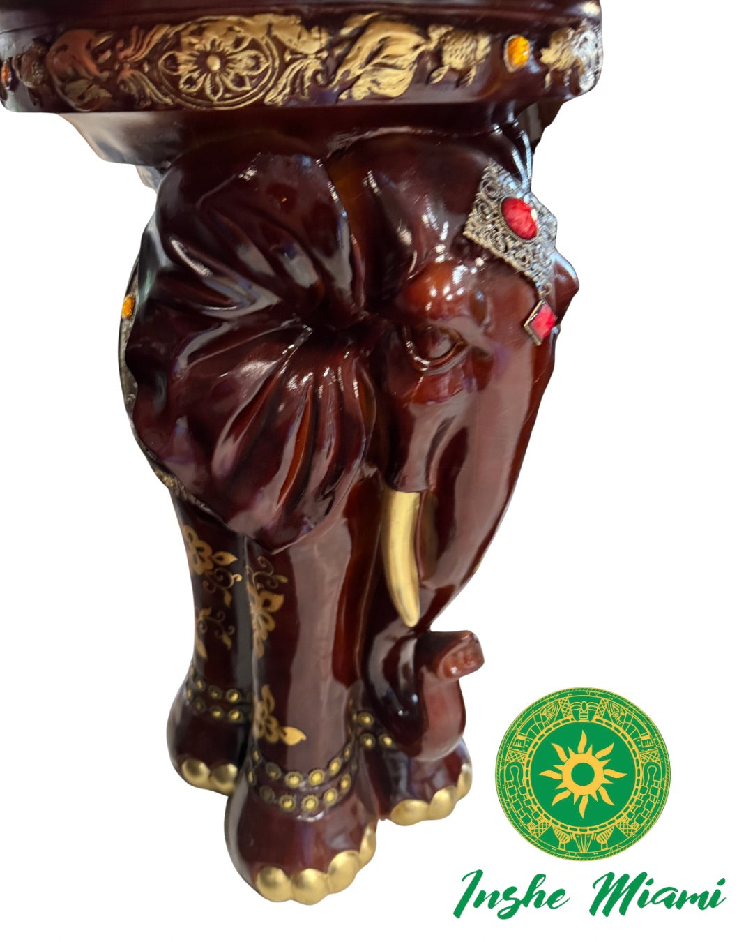 Pedestal Elefante 24” Blanco o Carmelita | Base Tradicional para Tablero y Batea de Orula