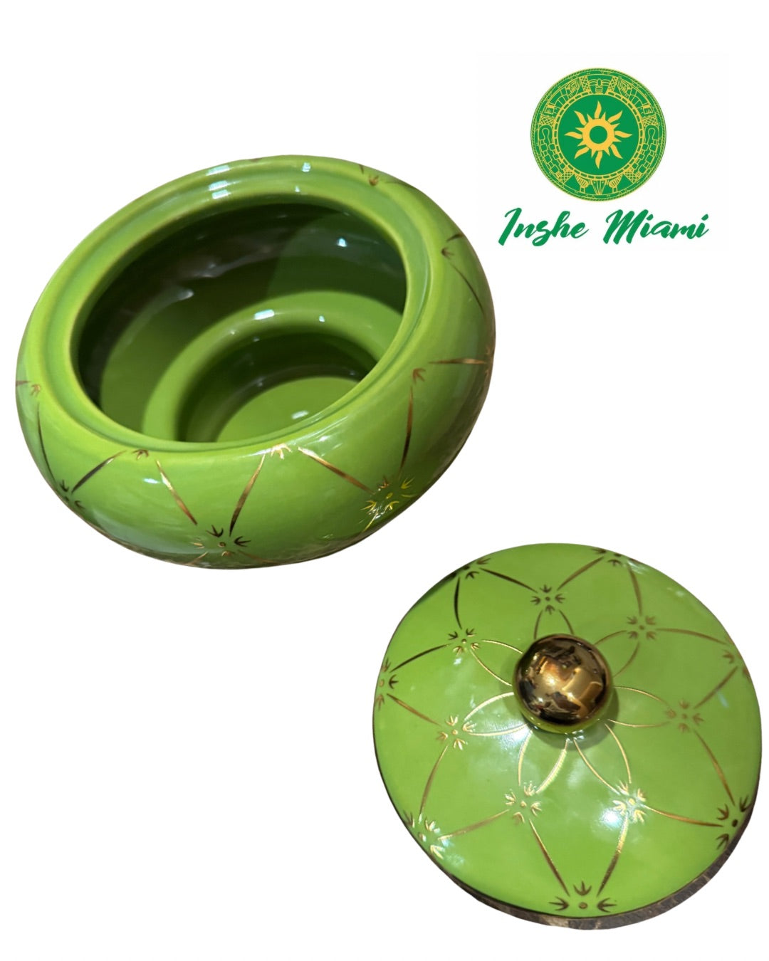 GREEN POUCH WITH PEARLS 5”