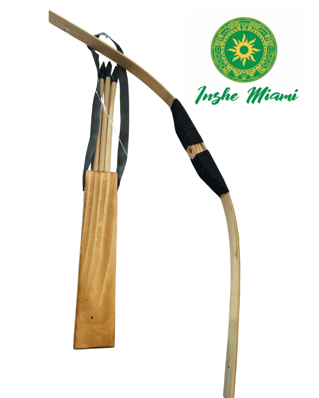 Arco y Flecha de Madera 25" | Artesanal | Para Oshosi, Altares y Decoración | Inshe Miami
