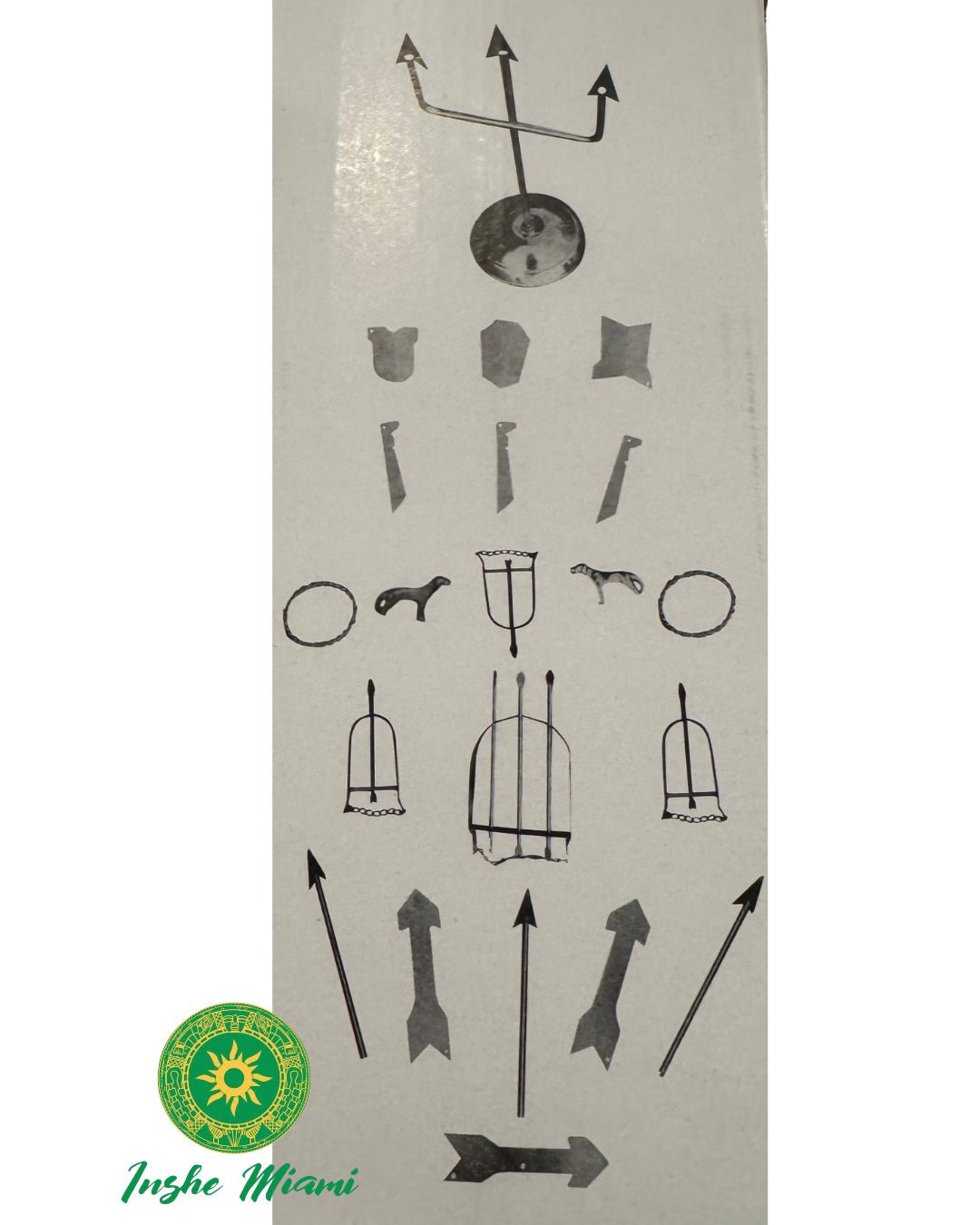 Herramientas de Oshosi Plateadas – Juego Tradicional para Altar y Ritual | Acabado Brillante