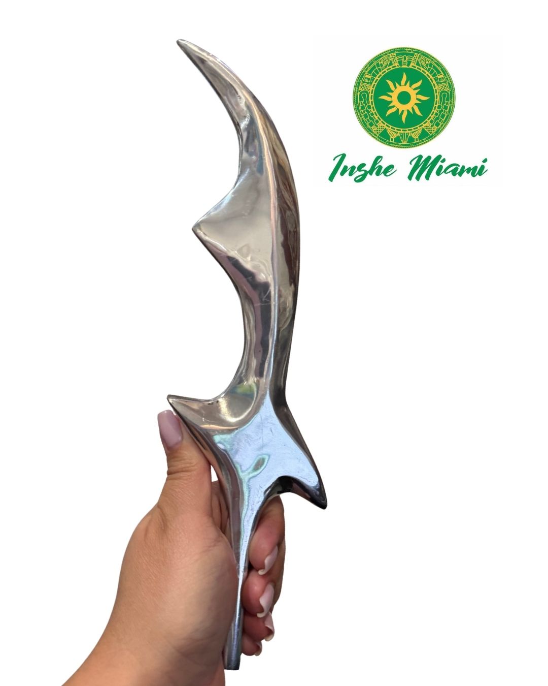 Metal Ritual Scimitar (10”–18”) – Curved Sword for Ceremonies (Choose Size) | Inshe Miami