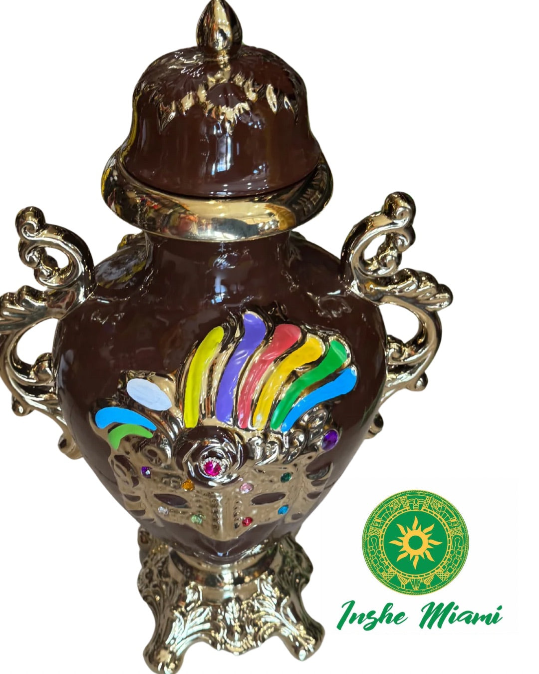 Potiche con Relieve 24" – Para Santos, Altares y Decoración Espiritual | Inshe Miami