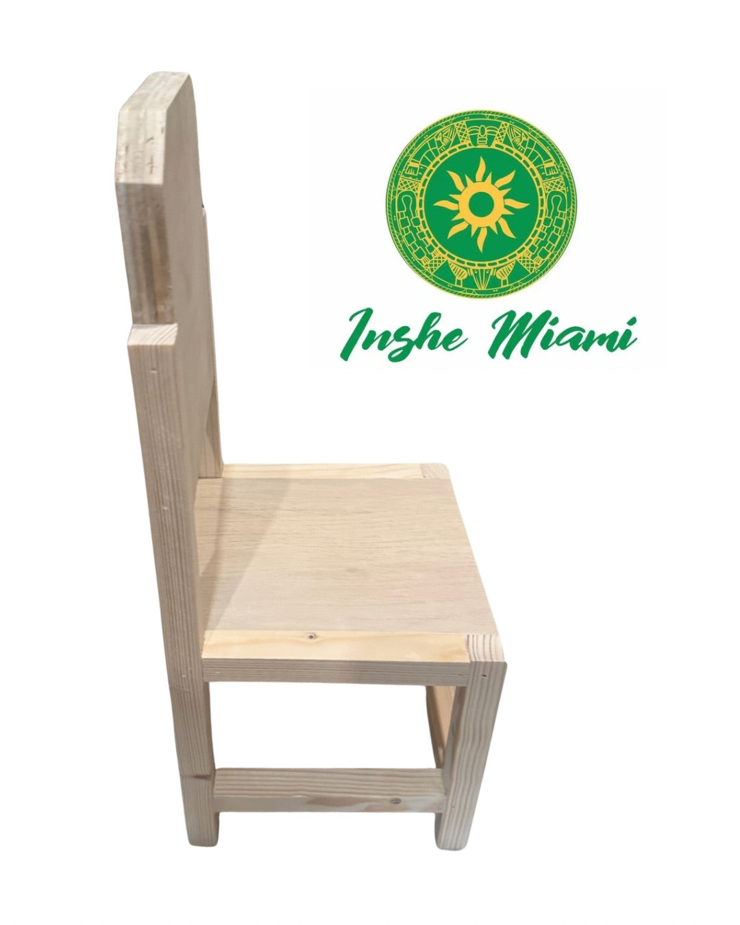 Silla Ritual de Madera 17" para Altar – Taburete Espiritual para Muñecos, Figuras y Decoración de Altar