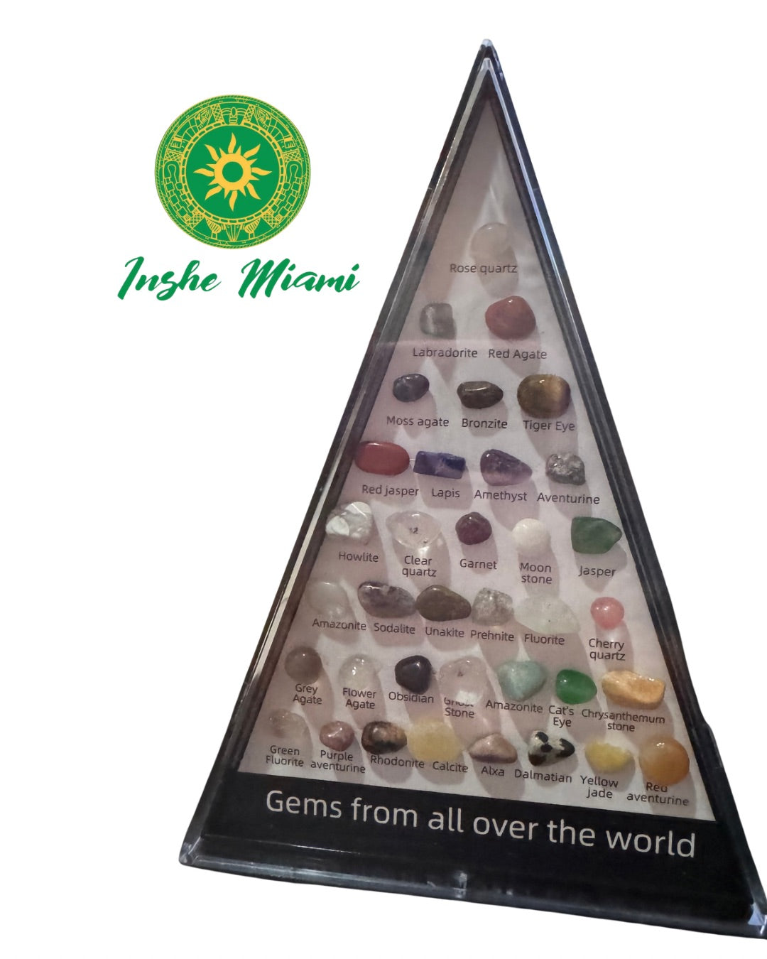 Kit de 36 Piedras Naturales del Mundo en Display Triangular | Inshe Miami