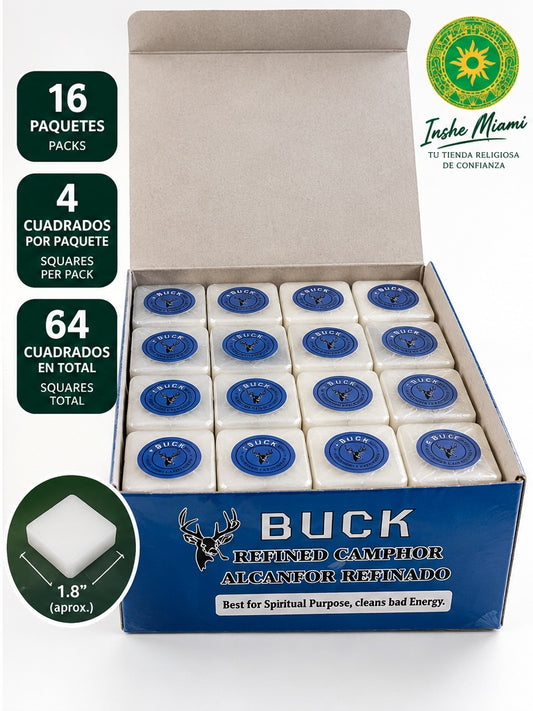 Camphor Box – Caja de Alcanfor | 16 Paquetes, 64 Cuadrados | Inshe Miami