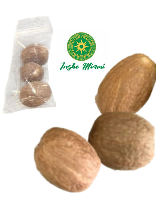 Semilla de Nuez Moscada – Paquete con 3 Piezas | Uso Espiritual y Religioso | Inshe Miami
