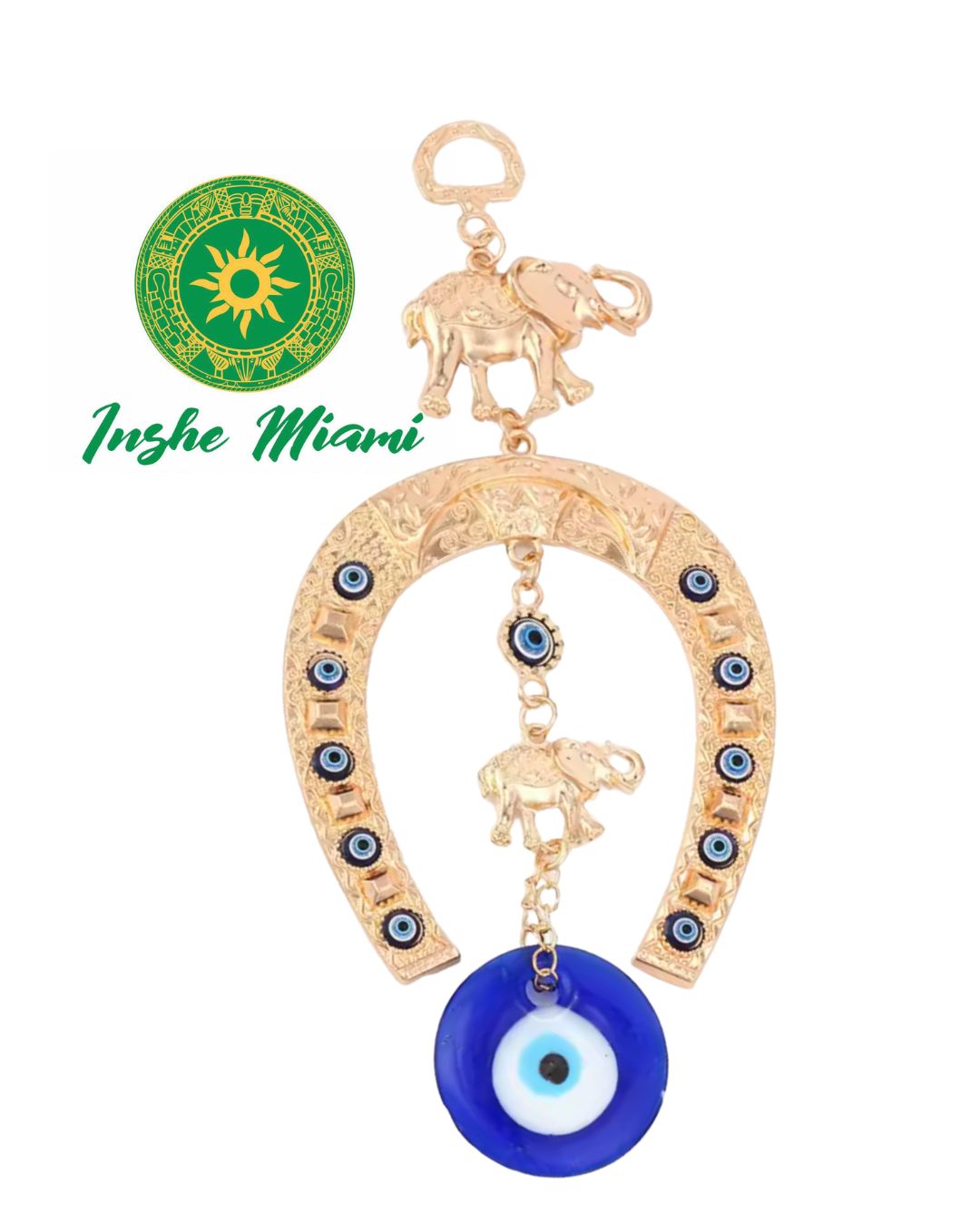 Colgante Herradura Dorado con Ojitos 7.5"