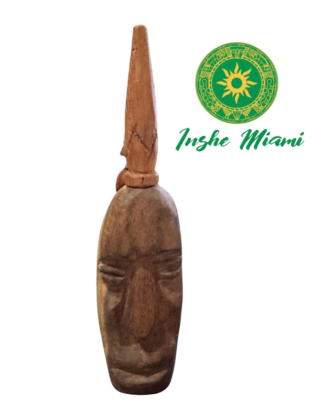 Elegua de Madera 8” – Agborán Tradicional Yoruba | Figura con Cavidad para Carga (Hecho a Mano)