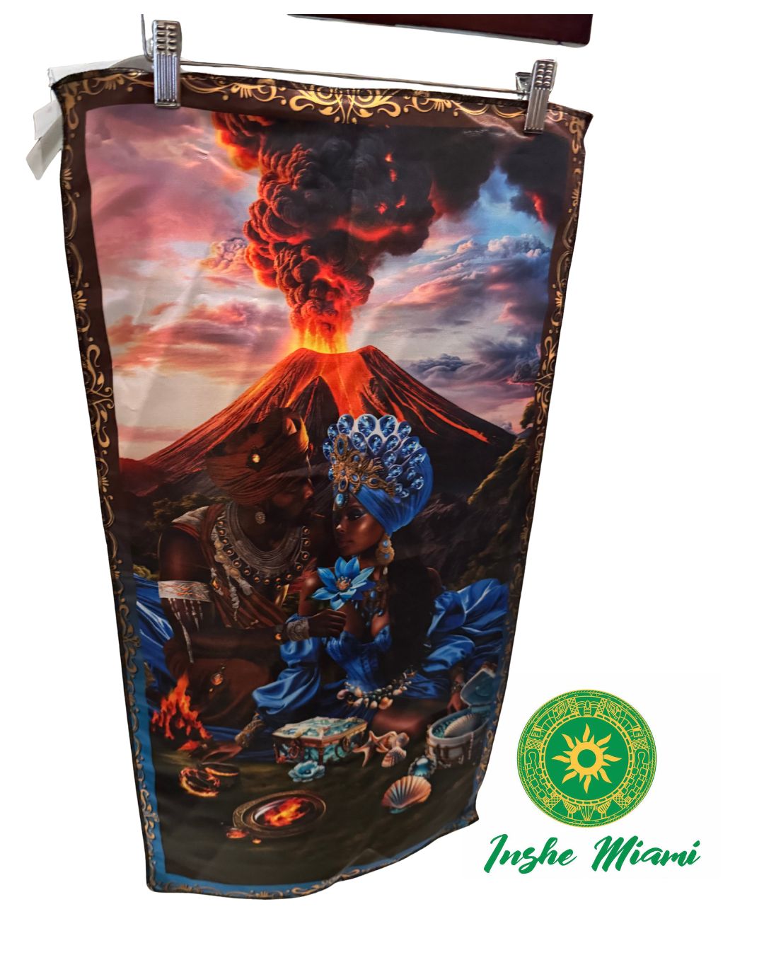 Tapiz de 2 Orichas Juntos 28" x 18" (Elije el Santos )