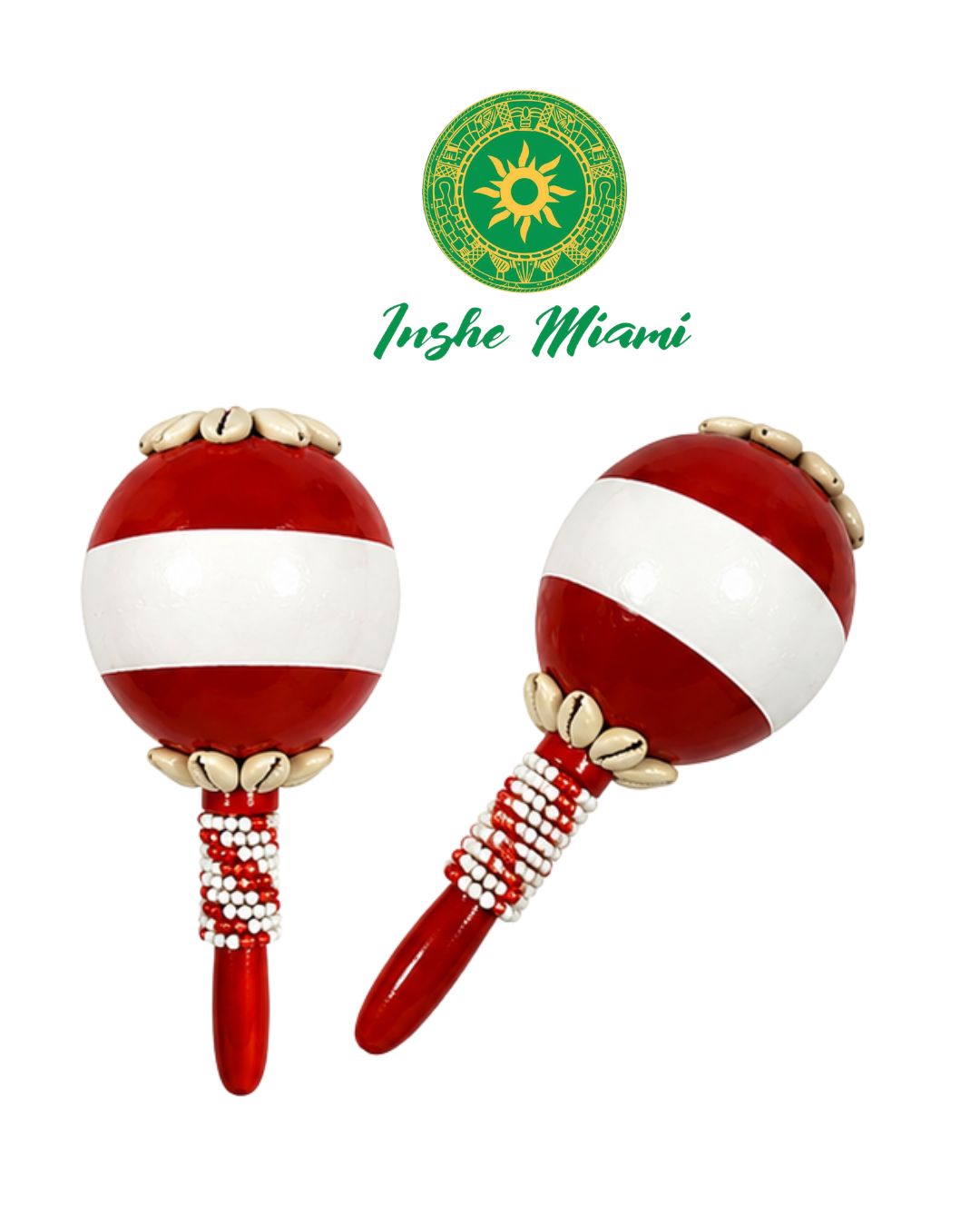 Maracas Decoradas para Orishas | Hechas a Mano | Eleggua, Chango, Yemaya y Más | Inshe Miami