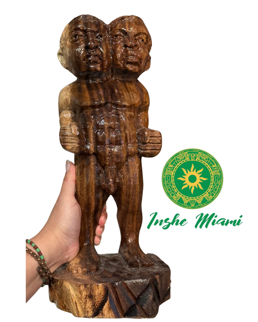 Agborán Ashikuelu en Roble 14” – Muñeco de Madera de Eleguá | Figura Yoruba Criolla (Hecho a Mano)