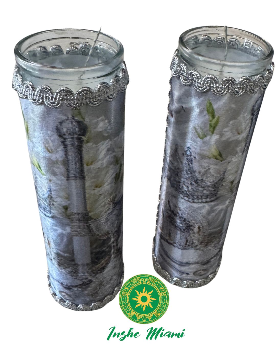 BEAUTIFULLY DECORATED 8” CANDLES FOR THE SAINTS – Spiritual Ritual Candle for Altars and Traditional Use