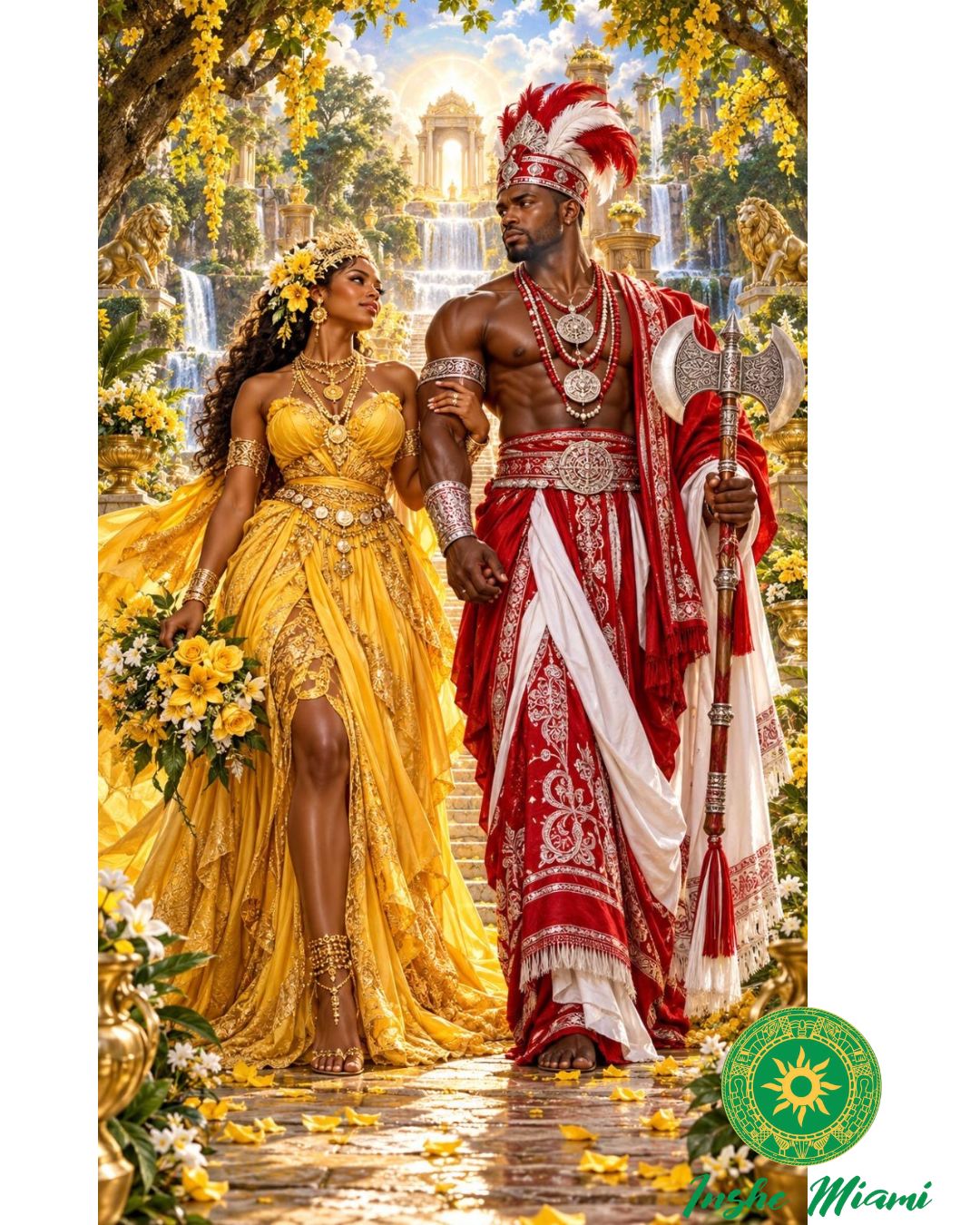 Shango Tapestry 88” x 57” – Flag, Curtain and Decorative Cloth | Inshe Miami
