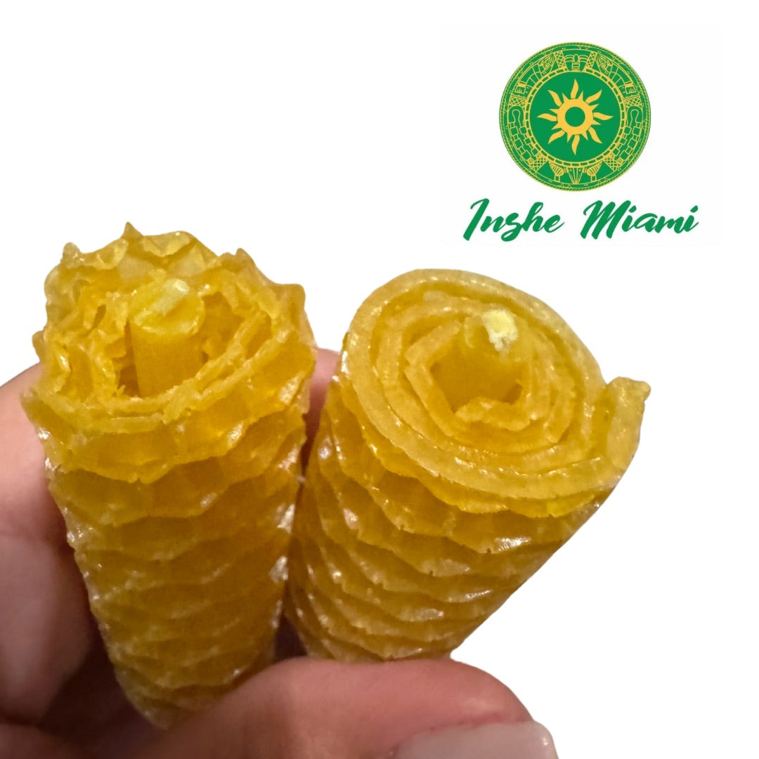 Pair of Wax Honeycomb Candles