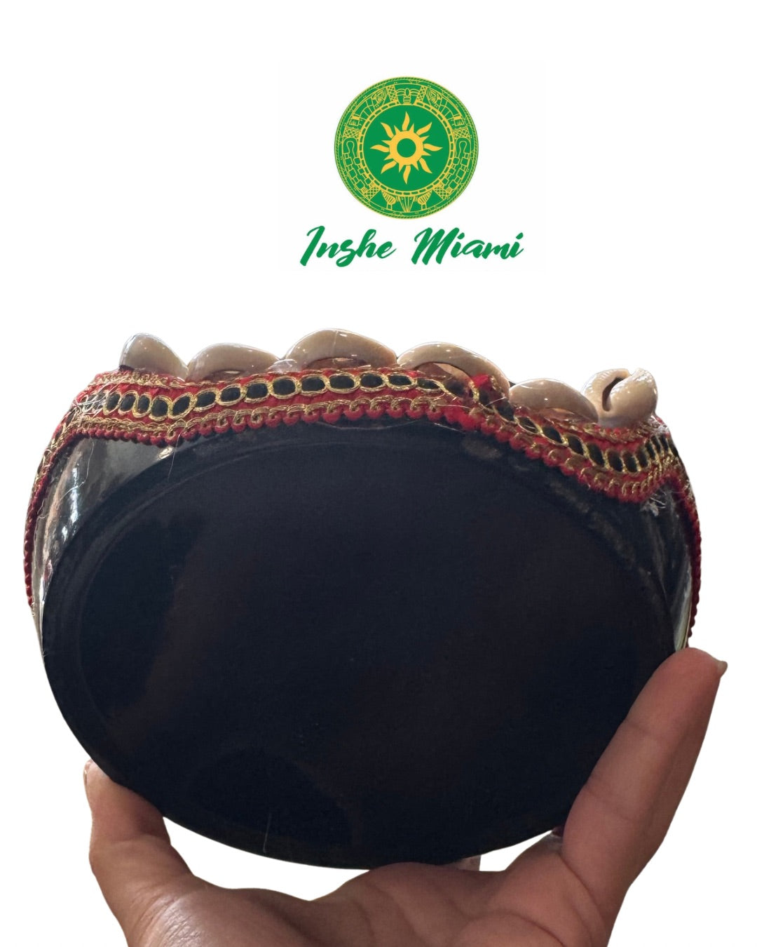 Plato de Elegua Decorado – Porcelana Roja y Negra | Inshe Miami
