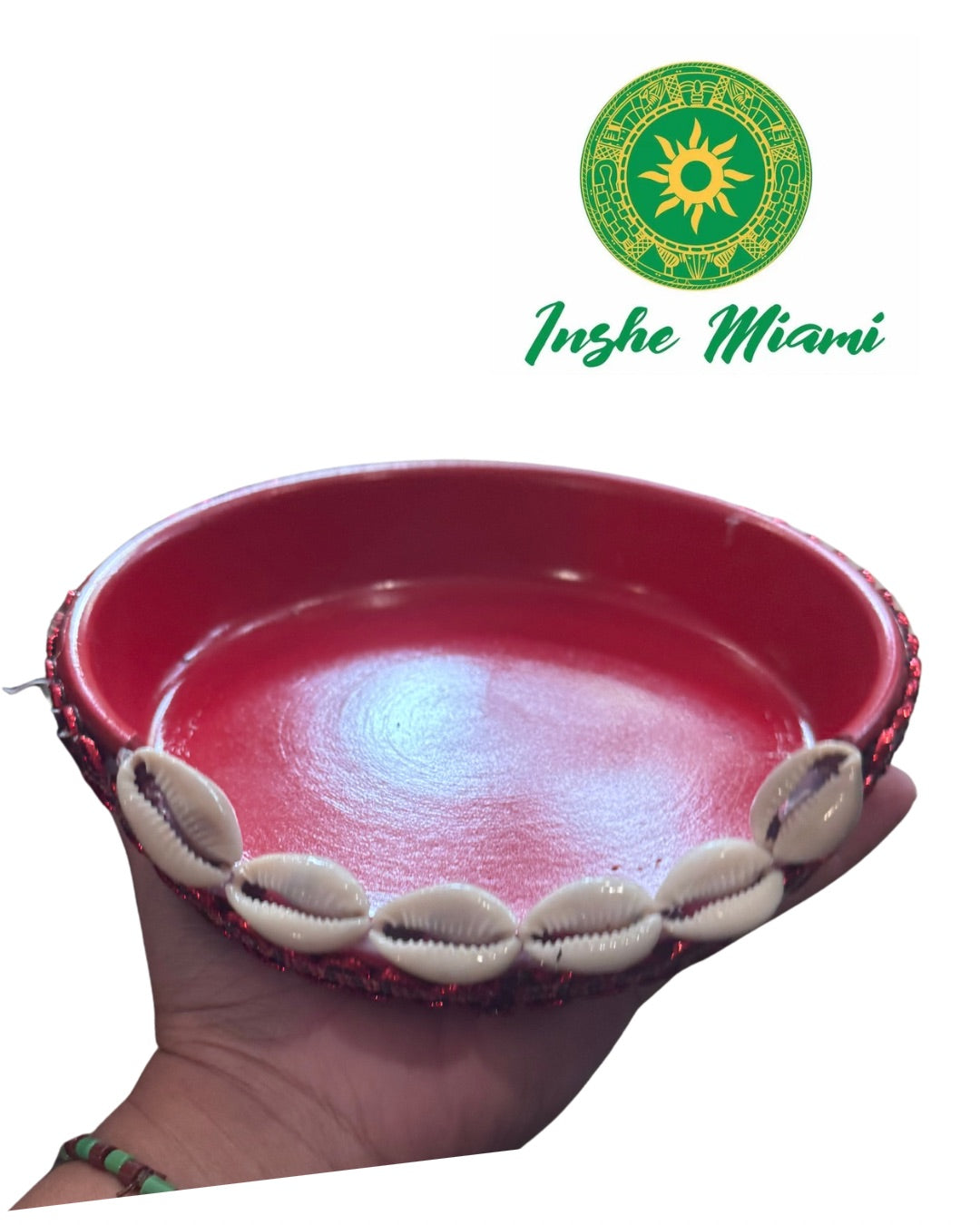 Plato de Elegua Decorado – Porcelana Roja y Negra | Inshe Miami