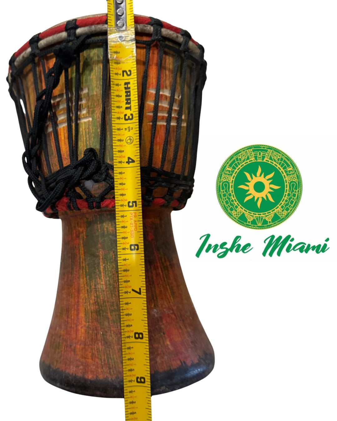 Tambor de Madera 9” x 6” – Tambor Artesanal Tradicional | Uso Espiritual y Decorativo