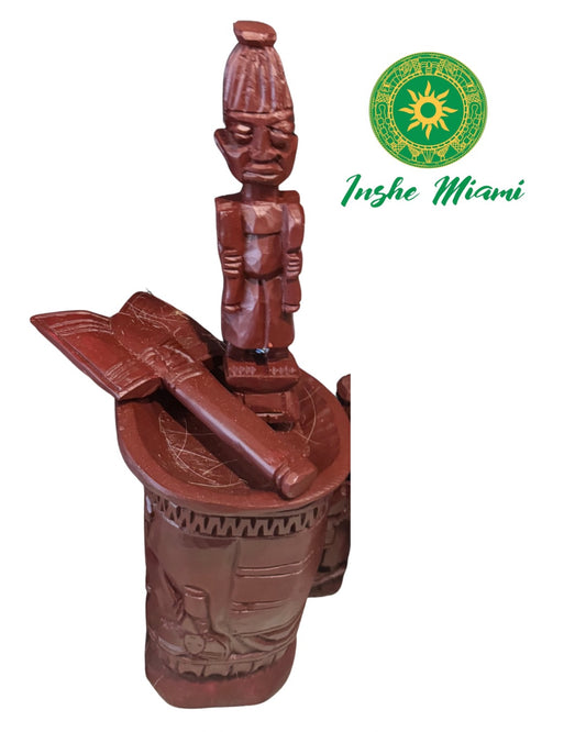 Set Tradicional de Shangó en Madera – Iconos Africanos de Nigeria | Inshe Miami