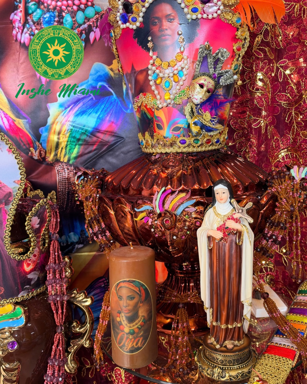 Imagen de Santa Teresita con Brillo 12”–13” | Estatua Religiosa | Inshe Miami
