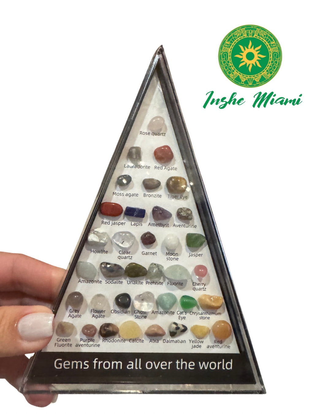 Kit de 36 Piedras Naturales del Mundo en Display Triangular | Inshe Miami