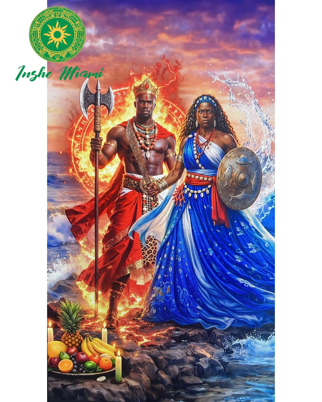 Tapiz De Shangó – Paño Espiritual Para Altar, Trono O Decoración
