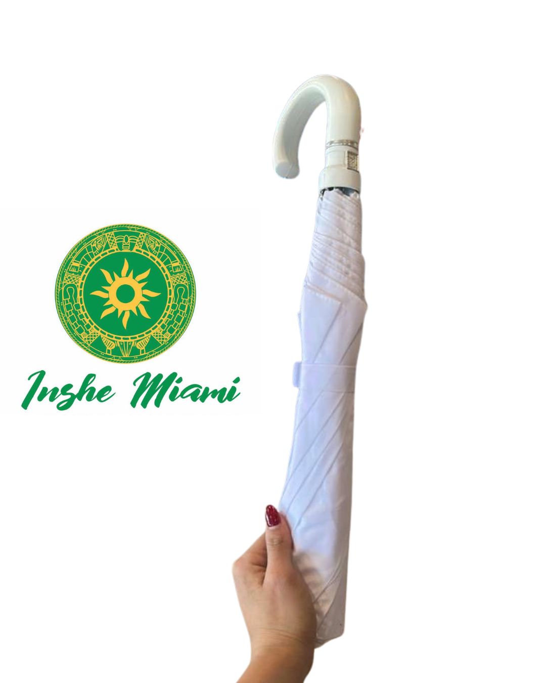 Sombrilla Blanca 21" – Sombrilla Espiritual y Decorativa | Inshe Miami