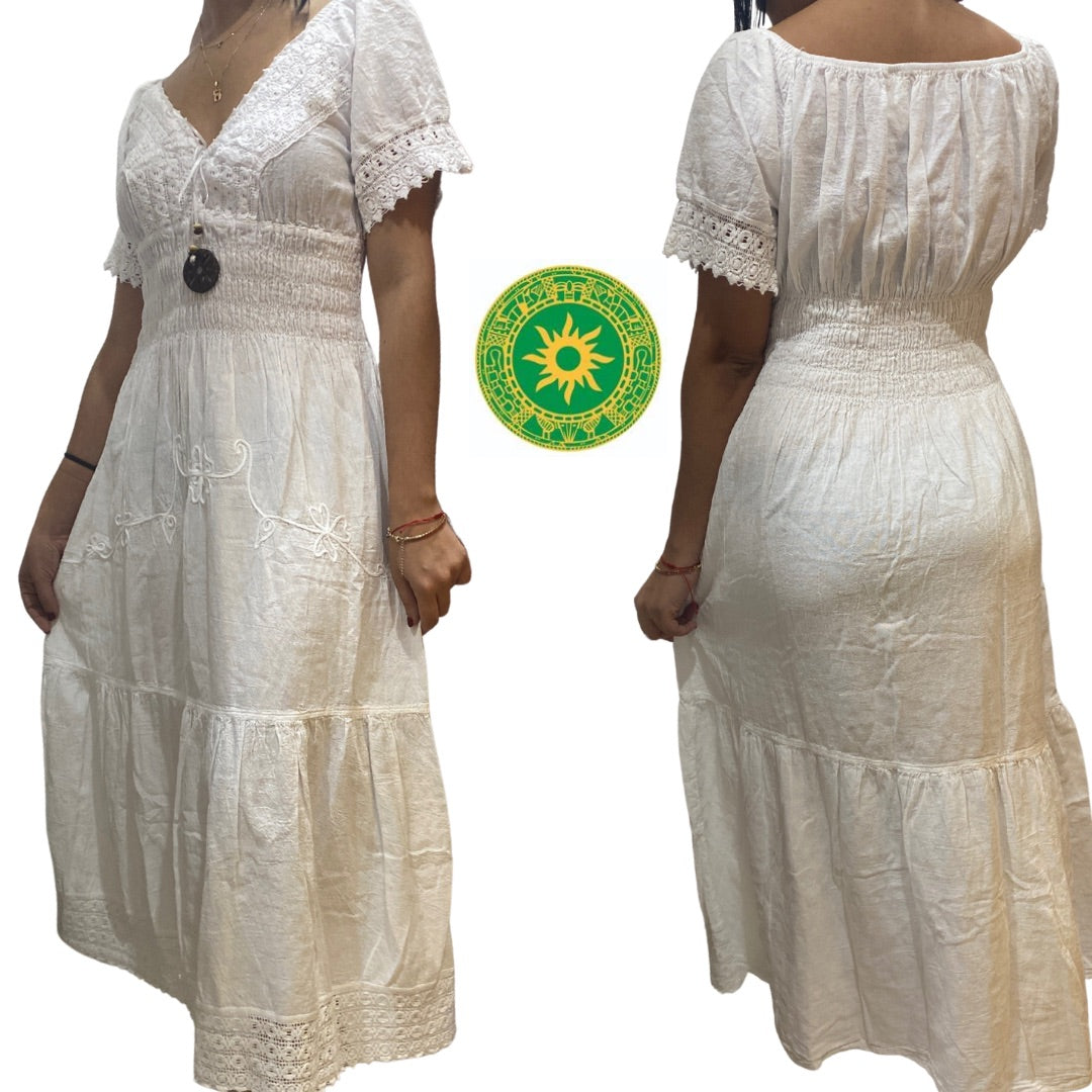 WHITE THREAD DRESS