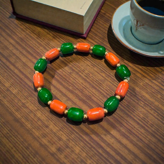 Ilde, pulso de Ifá de Cuentas Exóticas con Detalles Dorados