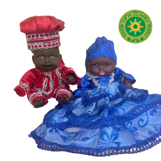 Ibeyi 6" dolls (Jimaguas) Red and Blue - Muñecos de Ibeyi 6" (Jimaguas) Red and Blue