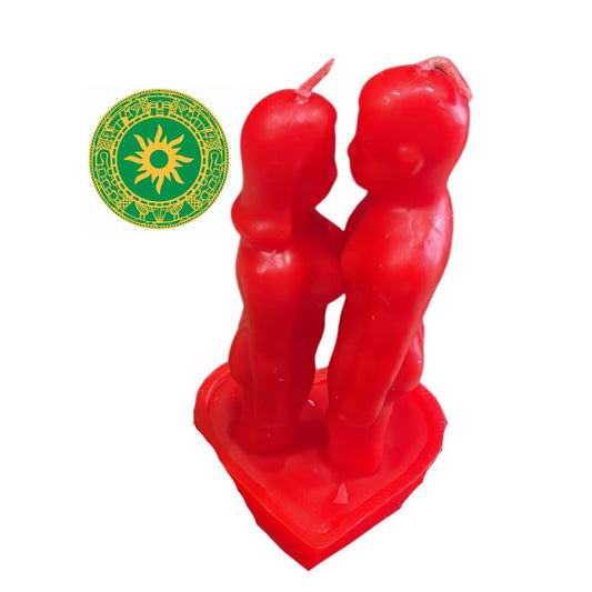 RED COUPLE CANDLES IN HEART