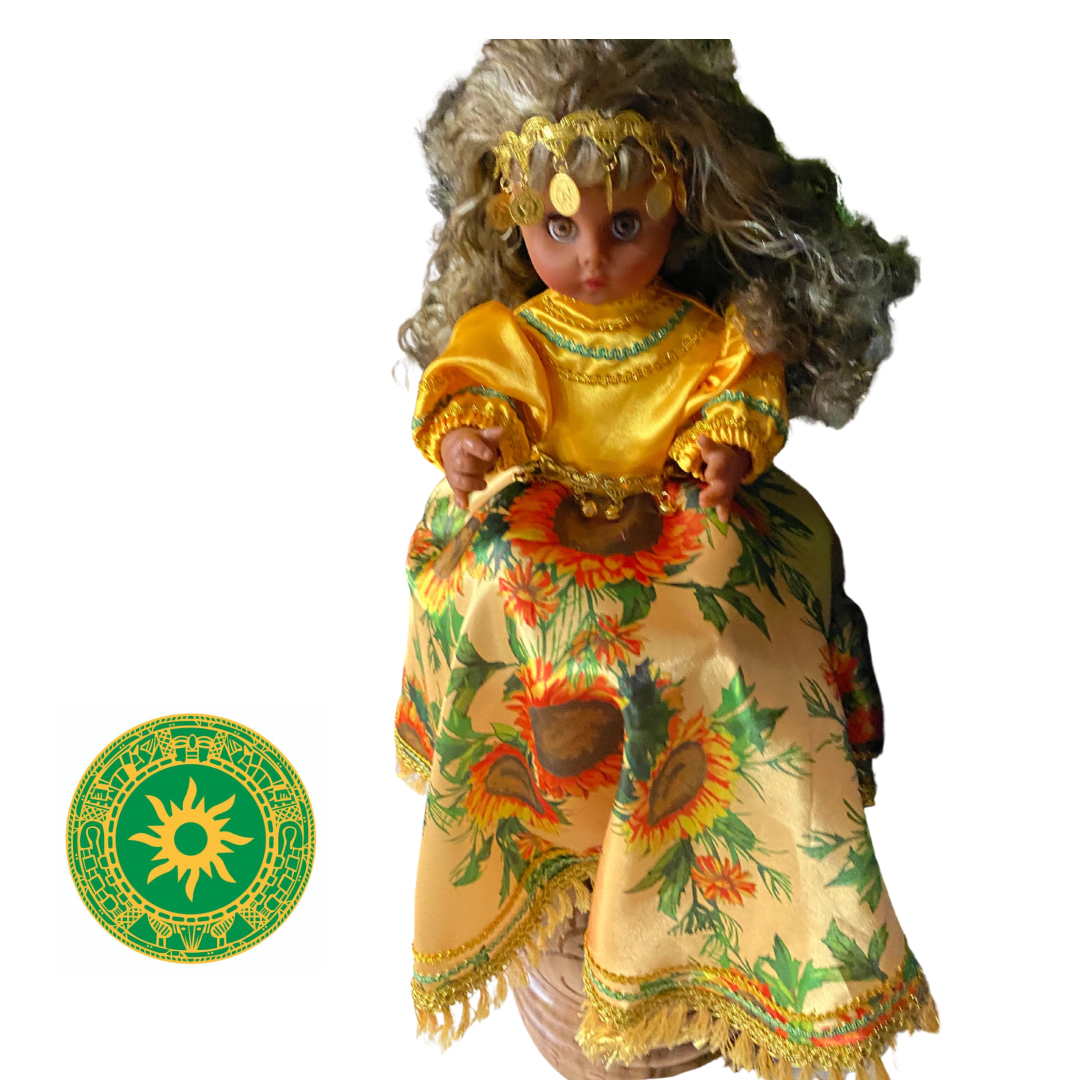MUÑECAS DE GOMA MEDIANA DE BOLAS O FLORES TRAJE LARGO
