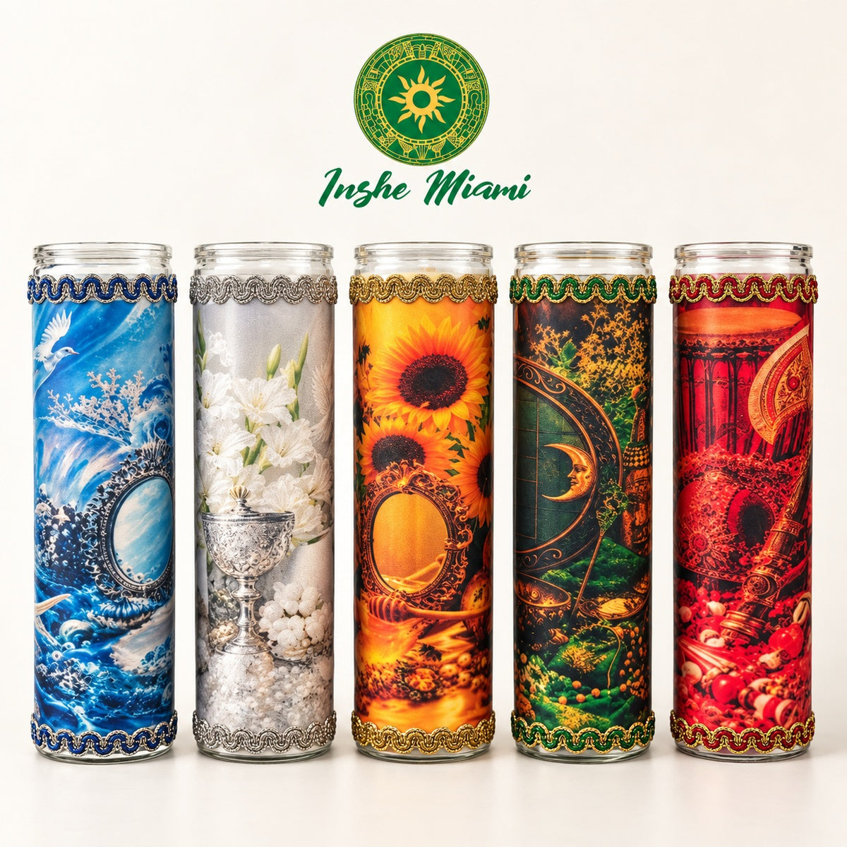 BEAUTIFULLY DECORATED 8” CANDLES FOR THE SAINTS – Spiritual Ritual Candle for Altars and Traditional Use