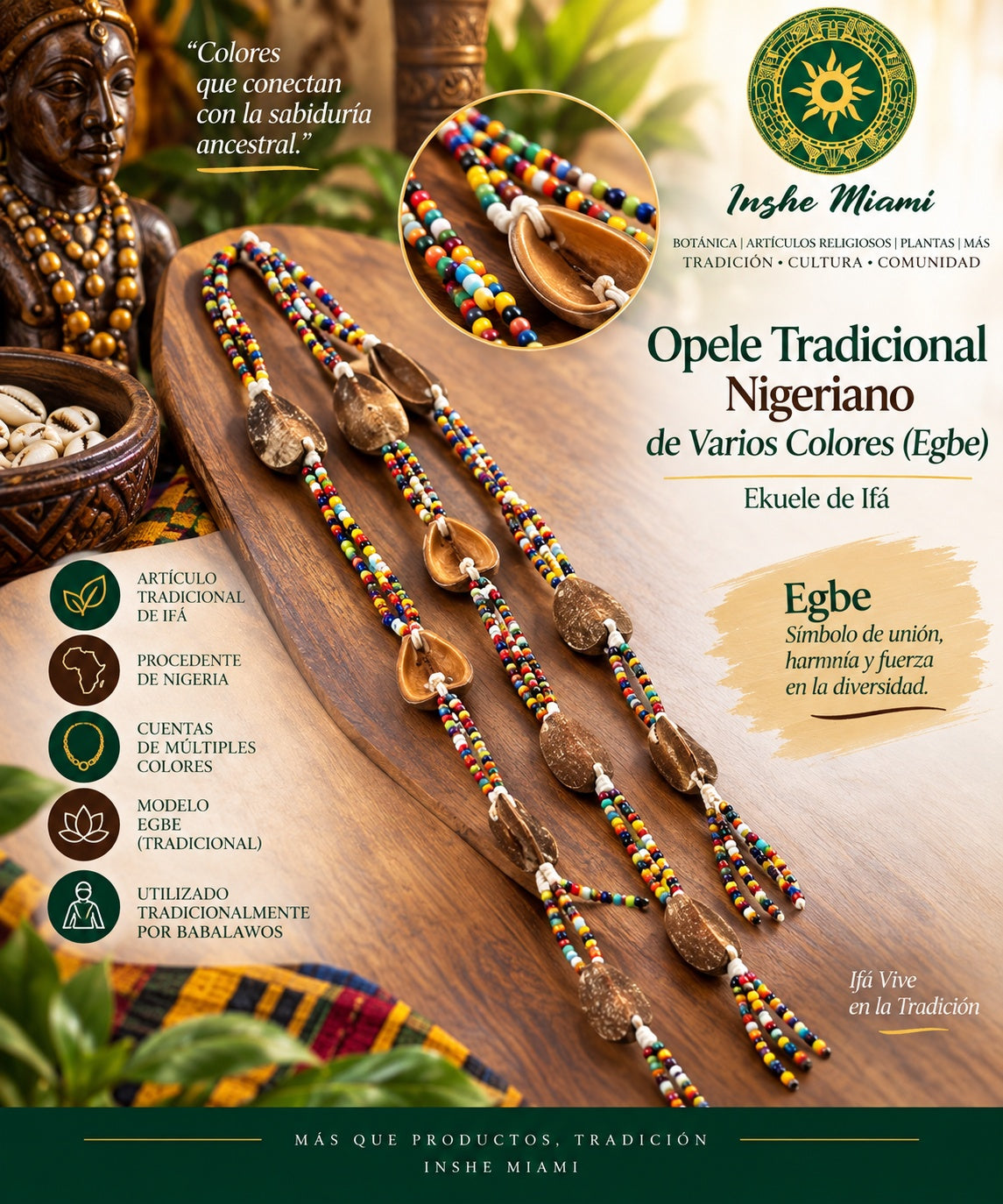 Traditional Multi-colored Opele (Egbe)