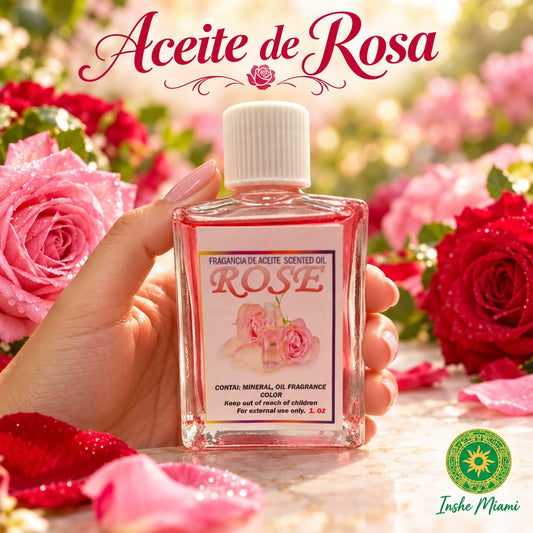 Aceite de Rosa 1 oz para Uso Espiritual y Tradicional | Inshe Miami