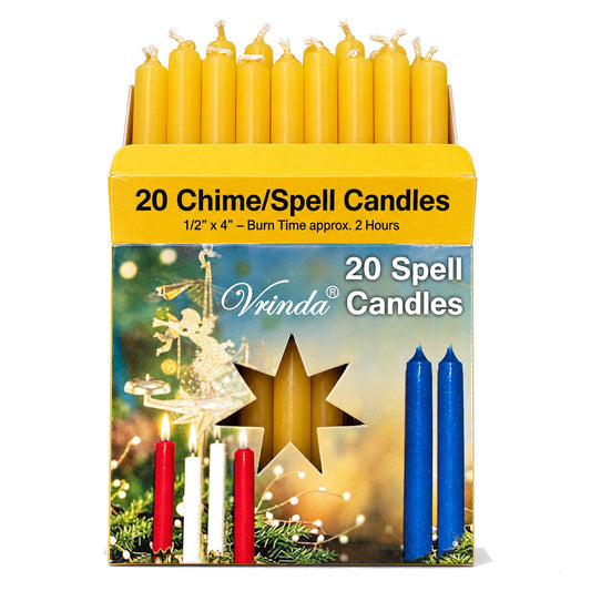 Caja de 20 velas amarillas de 4 pulgadas chime spell candles