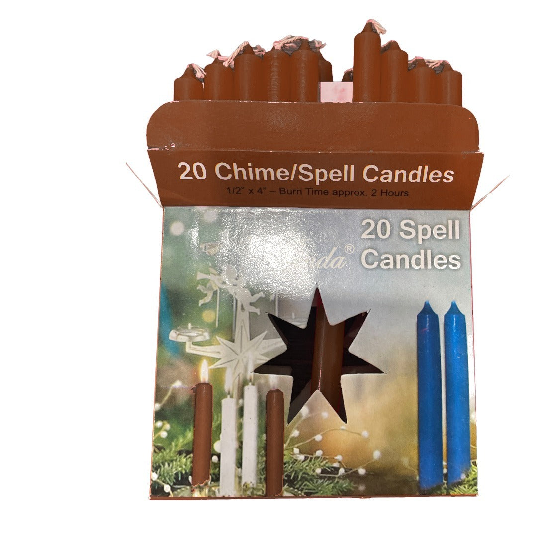 Caja de 20 velas carmelita de 4 pulgadas chime spell candles
