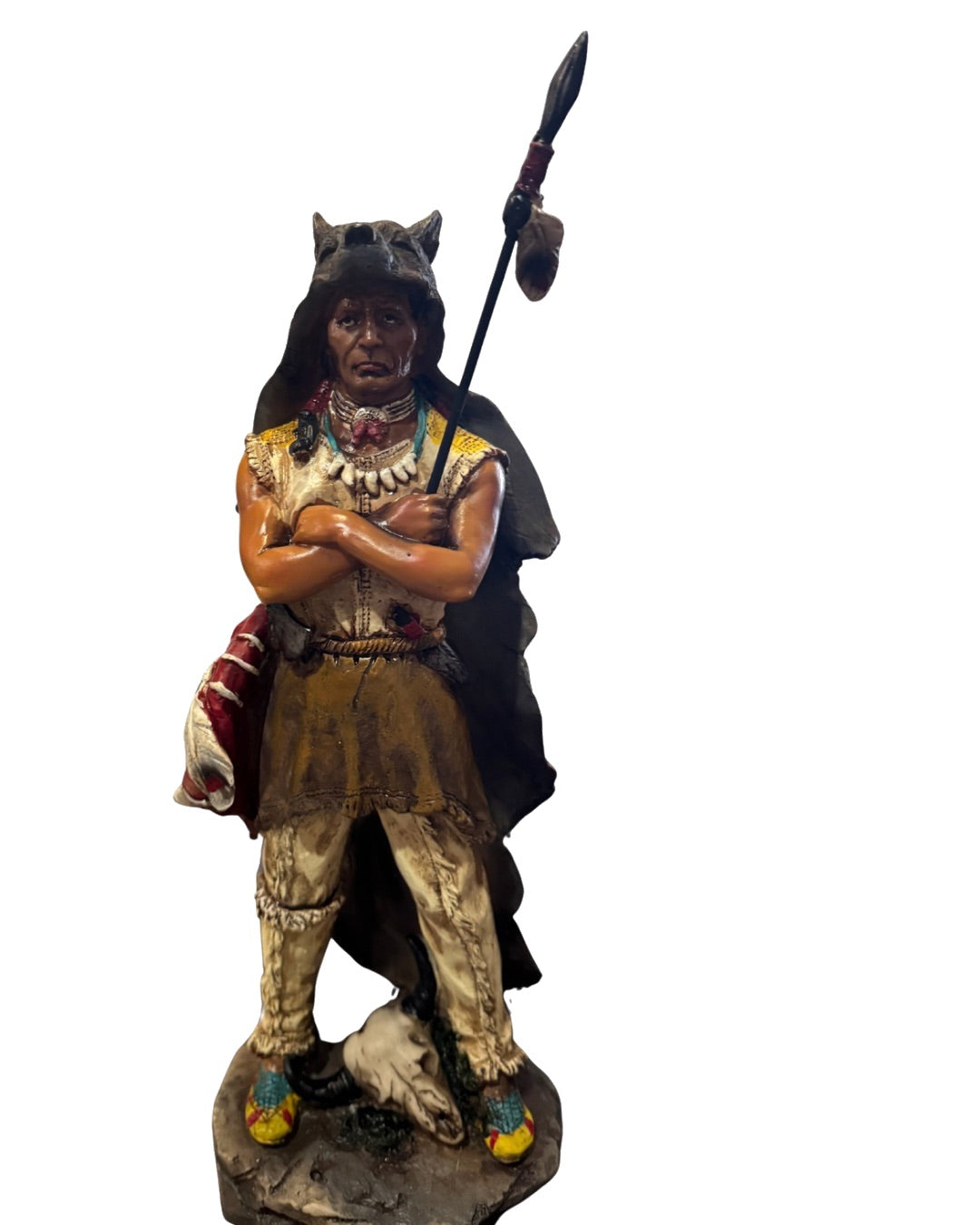 Estatua de indio con manos cruzadas 14 pulgadas