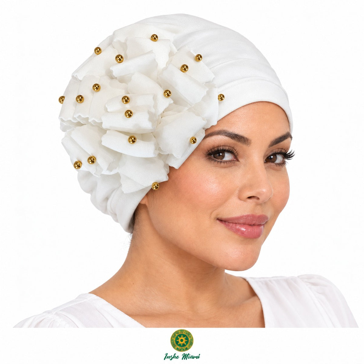 HAT WITH FLOWER AND PEARLS